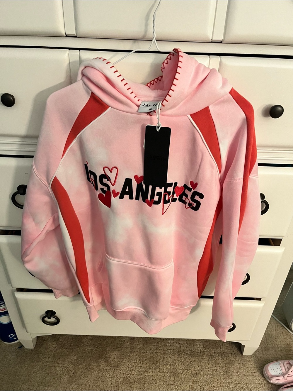 Los Angeles Heart Graphic Pink & Coral Hoodie - Women